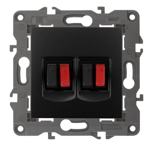 Розетка аудио без рамки Эра Elegance 2-м. антрацит фото Розетка аудио без рамки Эра Elegance 2-м. антрацит картинка